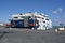 High-speed passenger and car ferry catamaran, Elite Jet, connecting islands Santorini and Crete.