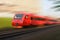 High-speed passenger train in motion