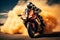 High speed race on track extreme athletes maneuver sport motorcycles with fierce determination