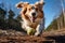 A high-speed shot of a playful dog running with its tongue out, capturing the joy and energy of our canine companions. Generative