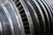 High-speed steam turbine blades close up shot