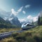 High-Speed Train Racing through a Scenic Landscape