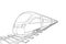 High speed train vector in motion. White background. Children Coloring Book Pages. Sketchy illustration