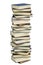 High stack hard cover books isolated