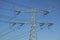 High steel pylons for high voltage power transmission