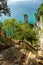 High steps down to El Caballo lighthouse in Cantabria