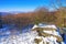 High stone in winter in Lusatian Mountains, Saxony