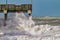 High surf pounds Venice coastline due to El Nino during January 2016