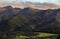 High Tatra Mountains with Kasprowy Wierch, Czerwone Wierchy and Swinica peaks seen from Zakopane in Poland