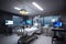 high-tech medical equipment featuring blinking lights and screens in hospital setting