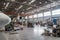 high-tech repair shop with avionics, flight systems and mechanical parts