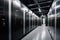 high-tech storage data center with advanced security systems, including biometric access and motion sensors