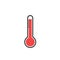 High temperature thermometer icon