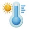 High temperatures 3d rendering isometric icon.