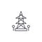 High-tension tower linear icon concept. High-tension tower line vector sign, symbol, illustration.