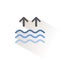 High tides. Waves on the sea. Isolated color icon. Weather vector illustration