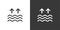 HIgh tides. Waves on the sea. Isolated icon on black and white background. Weather vector illustration