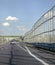 High transparent barrier on the highway for protection against noise