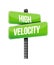 High velocity road sign illustration design