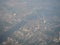 High view from airplane of dusty view, PM 2.5 in the air, pollution in Bangkok city