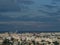 High view of Bucharest dusk cityscape