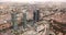 High view of four modern business skyscrapers (Cuatro Torres) in Madrid, Spain