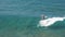 High view of a longboard surfer at honolua bay