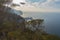 High view of Ses Torretes at late afternoon from cliff