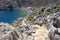 High View of Tranquil St. Nicholas Beach of Symi, Greece