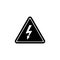 High Voltage Attention, Electric Danger Flat Vector Icon