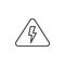 High voltage danger sign line icon