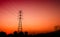 High voltage electric pole sunset