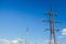 High Voltage Electric Tower. High voltage post or High voltage tower Power concept
