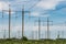 High voltage electric transmission tower energy pylon