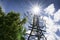 High Voltage Lines and Bright Sun Illustrate Summe