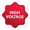 High Voltage misty rose red starburst sticker button