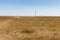 High-voltage power line in the Mongolian steppe, beautiful landscape, Mongolia