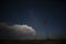 High voltage power line in a nocturnal landscape, La Pampa,