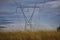 High voltage power lines on a farm