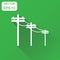 High voltage power lines icon. Business concept electric pole
