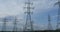 High voltage power lines panorama