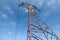 High voltage pylon and blue sky