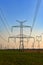 High voltage pylons. Concept for technology and industry. Rising energy prices - further rising electricity and energy prices -