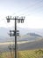 High voltage pylons spoil countryside landscape