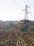 High voltage pylons spoil countryside landscape