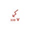 High Voltage Sign. 220 volt. Danger symbol. Flat vector symbol. 220 V