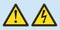 High voltage sign and danger sign, danger triangle symbol, warning sign