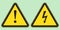 High voltage sign and danger sign, danger triangle symbol, warning sign