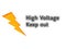 High voltage symbol design and high voltage keep out text