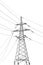 High voltage tower isolated. Electric power transmission